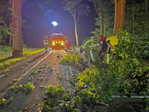 Flinke tak breekt af en blokkeert Bosstraat